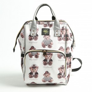 MY Collection 6630 Go Digital Baskılı Anne Bebek Bakım Sırt Çantası - AYI DESENLİ / MY BEAR PATTERNED