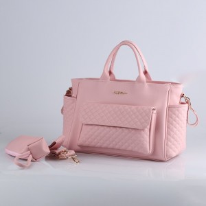 MY Collection 7110 Athena Deri Anne Bebek Bakım Çantası  - TOZ PEMBE/PINKISH W