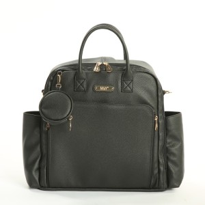 MY Collection 7310 Maia Deri Anne Bebek Bakım Sırt Çantası - SİYAH / BLACK