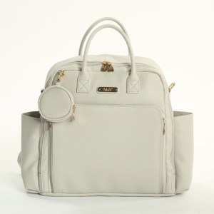 MY Collection 7310 Maia Deri Anne Bebek Bakım Sırt Çantası - GRİ / GREY