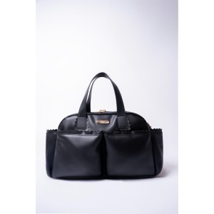 7390 - LAİLA DERİ BEBE BAKIM ÇANTASI - SİYAH / BLACK