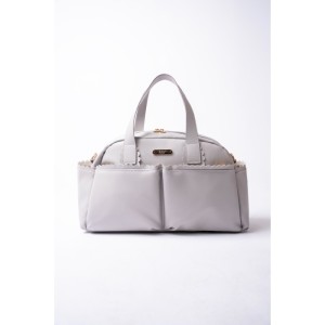 7390 - LAİLA DERİ BEBE BAKIM ÇANTASI - GRİ / GREY