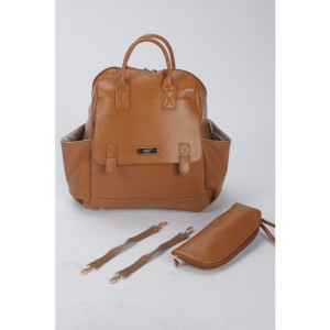 MY Collection 7260 Holifera Deri Anne Bebek Bakım Sırt Çantası - TABA / TAN