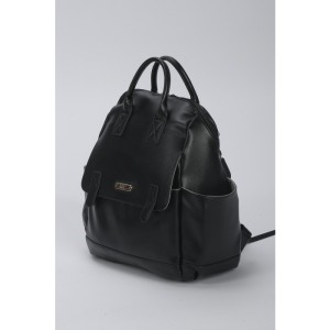 MY Collection 7260 Holifera Deri Anne Bebek Bakım Sırt Çantası - SİYAH / BLACK