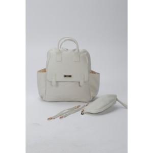 MY Collection 7260 Holifera Deri Anne Bebek Bakım Sırt Çantası - KREM / CREAM