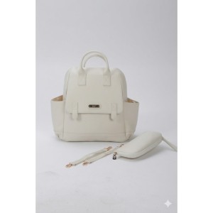 MY Collection 7260 Holifera Deri Anne Bebek Bakım Sırt Çantası - KREM / CREAM